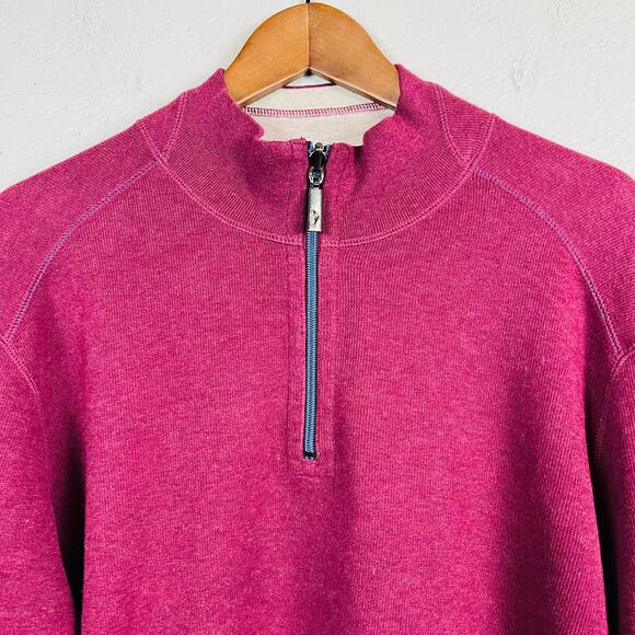 Tommy Bahama Reversible Half Zip Pullover Top Long Sleeve - L - Picture 7 of 7